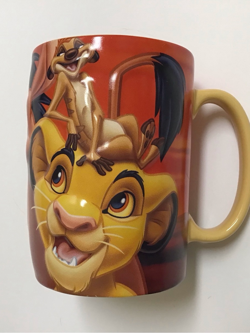 Disney Parks The Lion King Coffee Mug Raised 3D Simba Pumbaa Timon BIG 16 oz